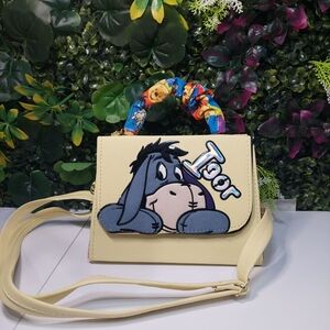 Cream Crossbody Bag with Eeyore Character Accent